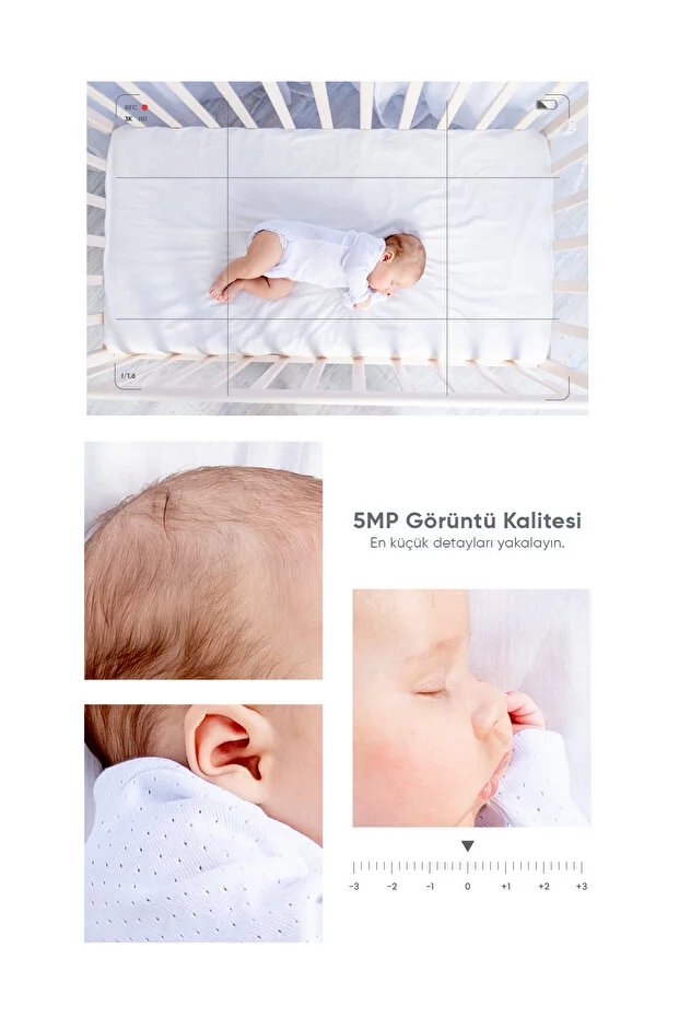 Akıllı 360° Kamera Wi-fi, 1620p 3k Ultra Görüntü Kalitesi, Gece Görüş, Ses Gönderme Ve Alma